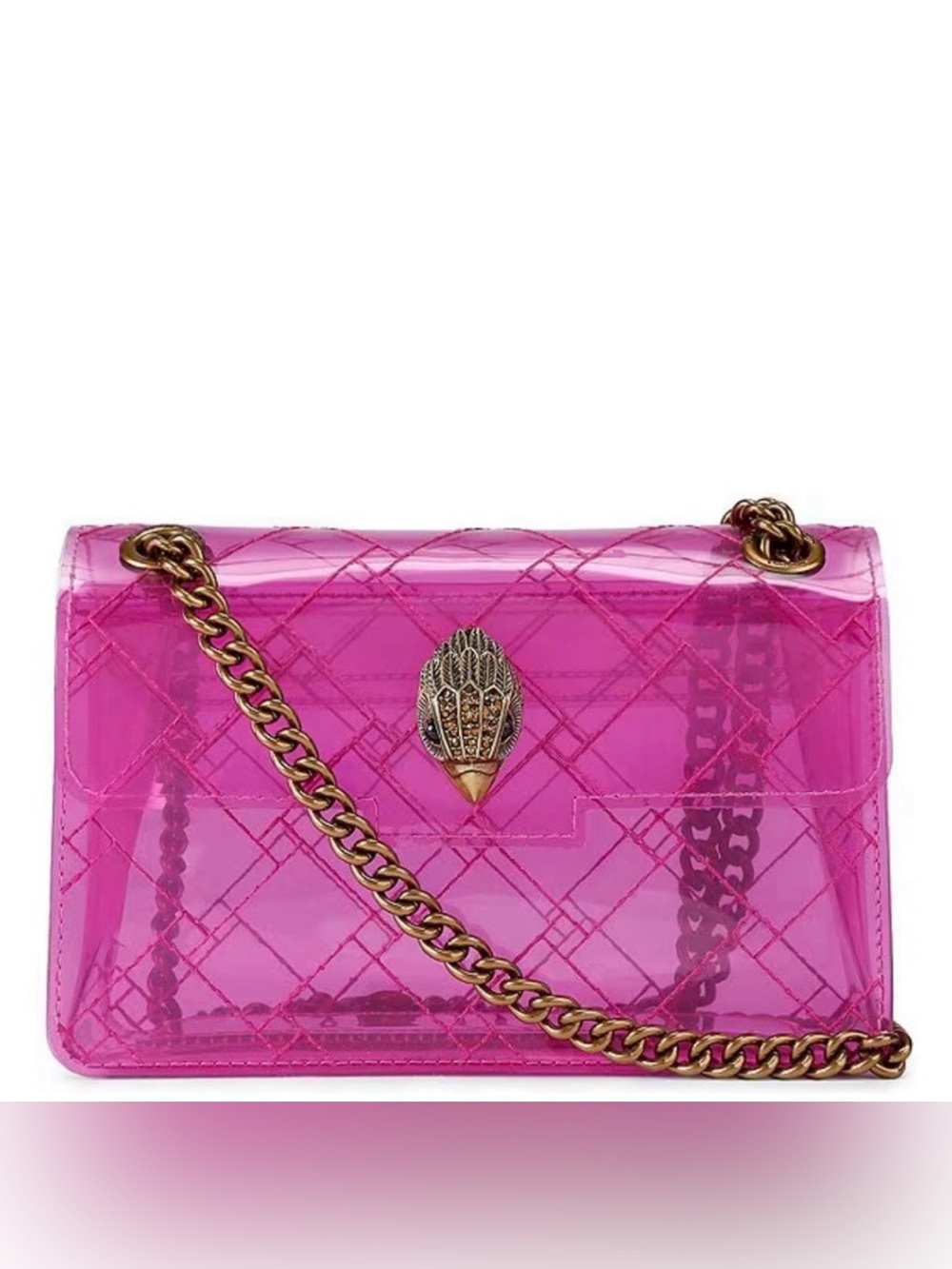 translucent Pink vinyl Mini Kensington crossbody bag by Kurt Geiger London NWT